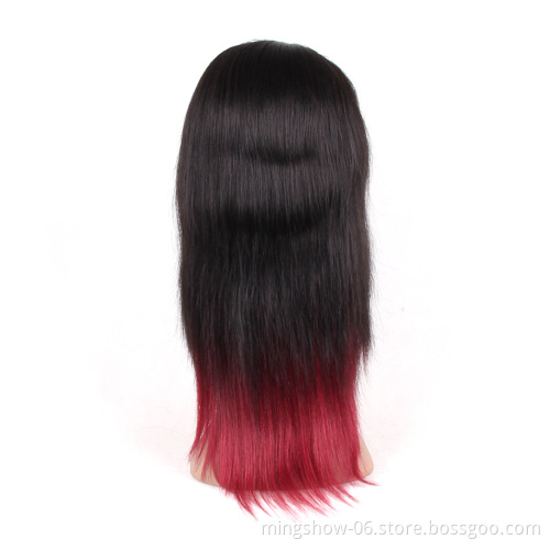 Human Hair Wig Straight Highlight Honey Blonde Brown Lace Frontal Wig Pre Plucked Brazilian Remy For Women